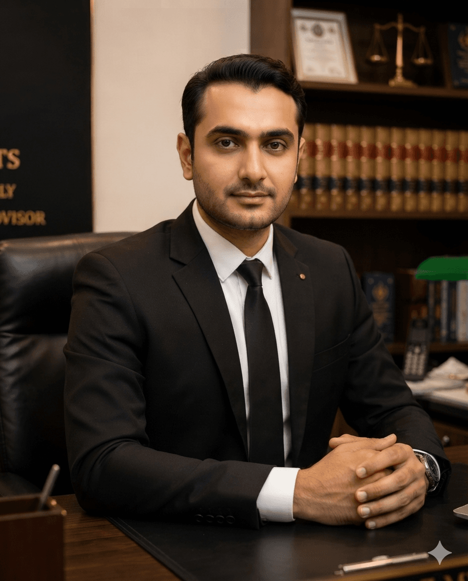 M. Ijaz Mughal, Advocate High Court, in his office at the District Courts, Lahore